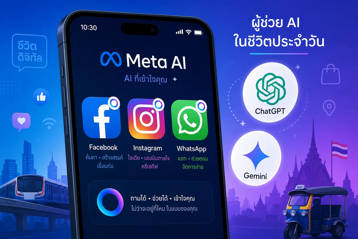Meta AI ในไทยปี 2569: ฟีเจอร์ไหนใช้ได้จริง ฟีเจอร์ไหนยังสู้ ChatGPT-Gemini ไม่ได้
