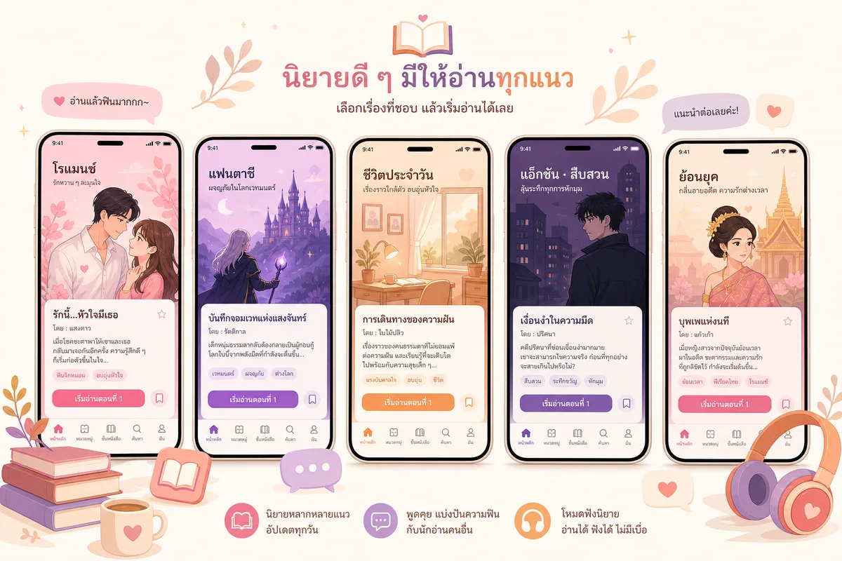 อ่านนิยายออนไลน์ฟรีได้ที่ไหนบ้างในปี 2569? รวม 8 เว็บและแอปยอดนิยมที่นักอ่านไทยแนะนำ