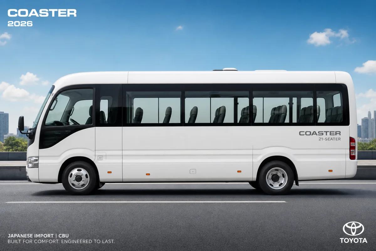 Toyota Coaster 2026 ปรับโฉมใหม่: เครื่อง 2.8 ลิตร เกียร์ออโต้ ในราคา 2.175 ล้านบาท