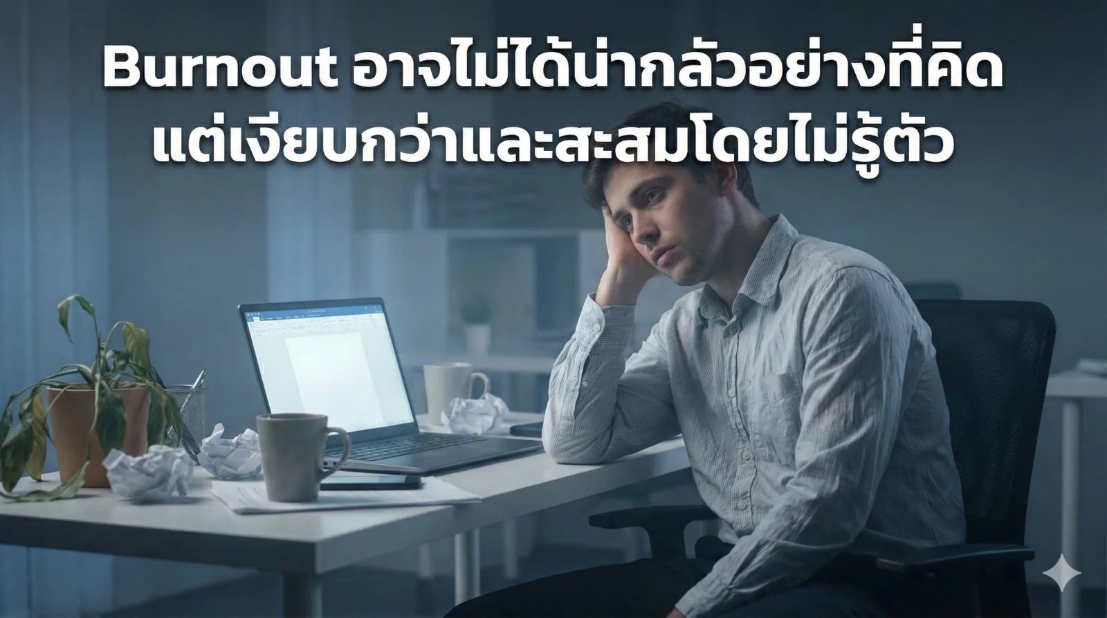 Burnout อาจไม่ได้น่ากลัวอย่างที่คิด แต่เงียบกว่าและสะสมโดยไม่รู้ตัว