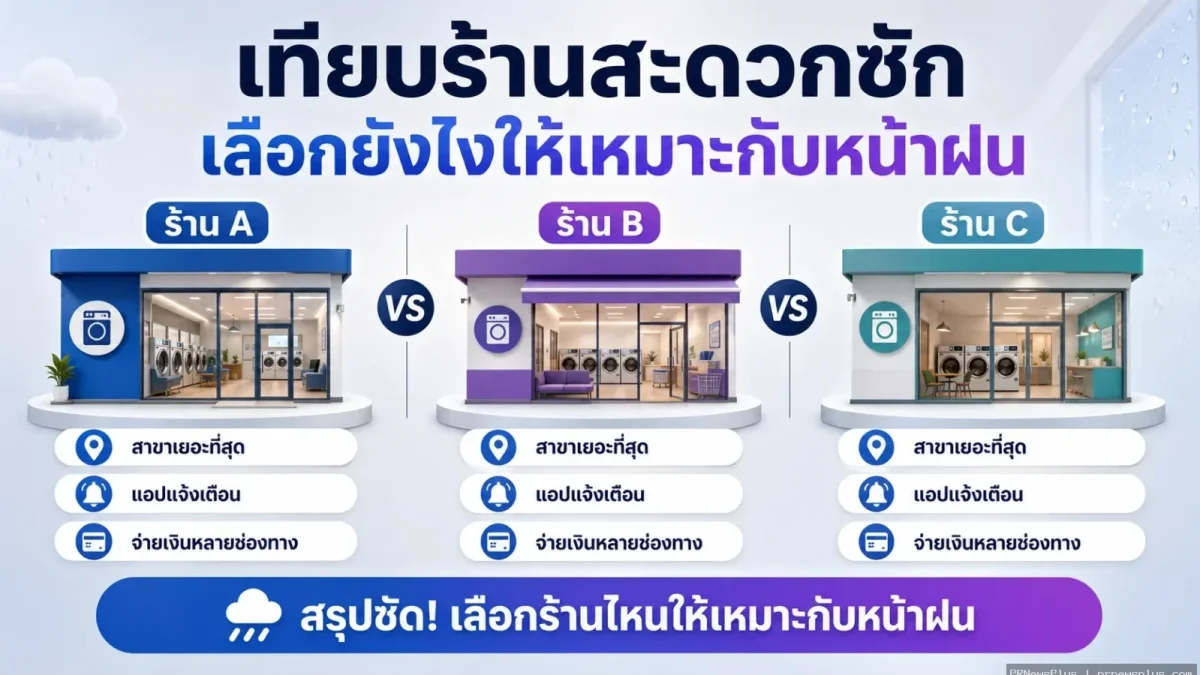 เทียบร้านสะดวกซักแฟรนไชส์ยอดนิยม เลือกยังไงให้เหมาะกับหน้าฝน